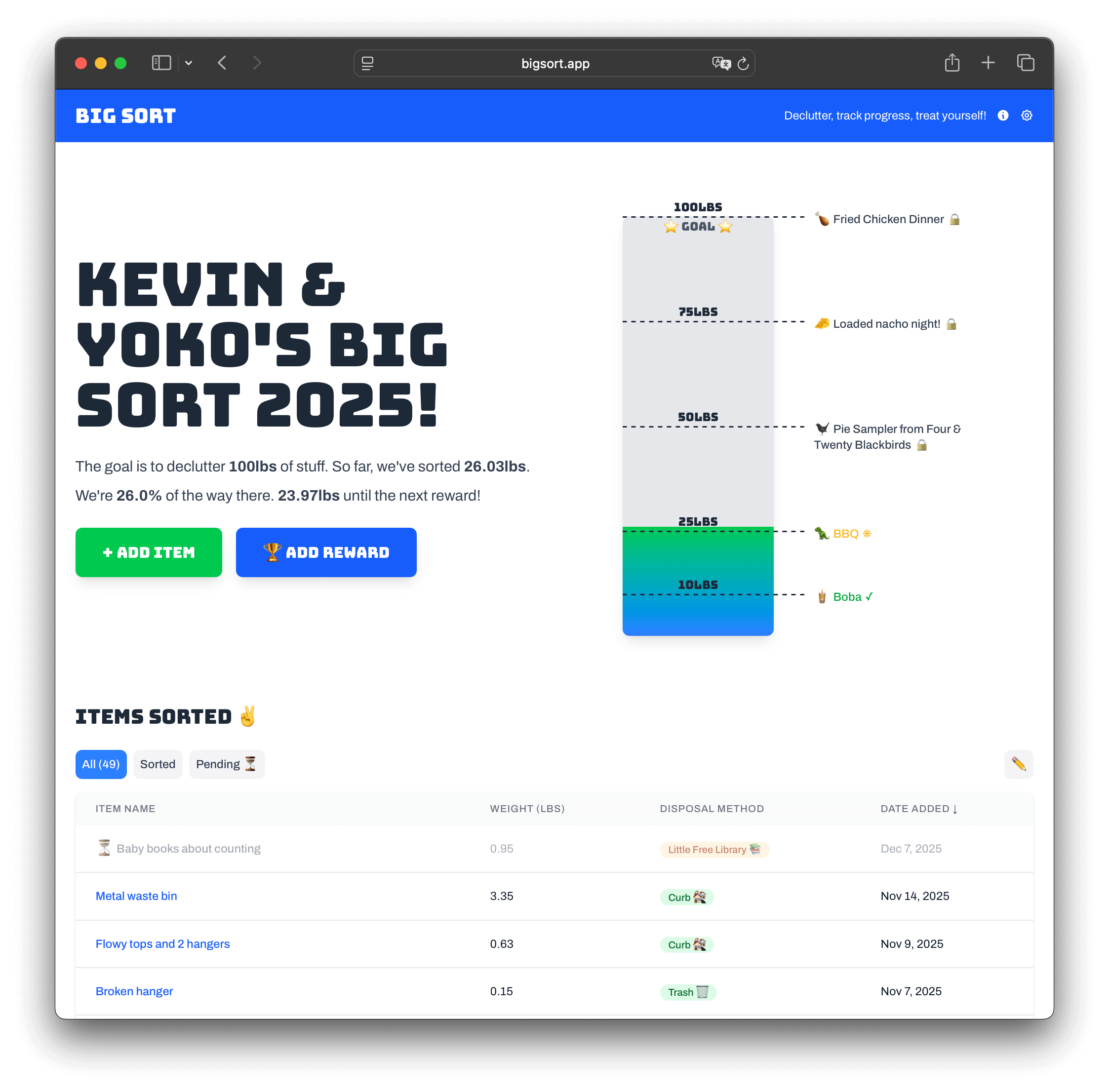 Big Sort App Screenshot